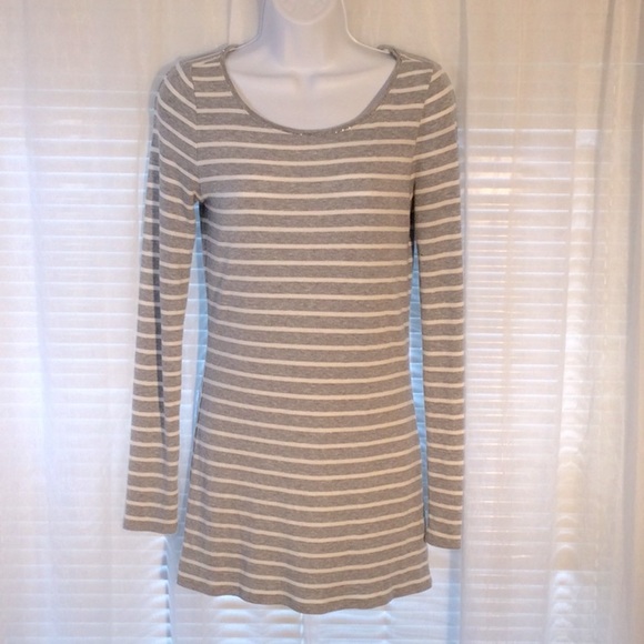 White House Black Market Tops - White House Black Market Long Sleeve Striped Tunic/Dress Sz S